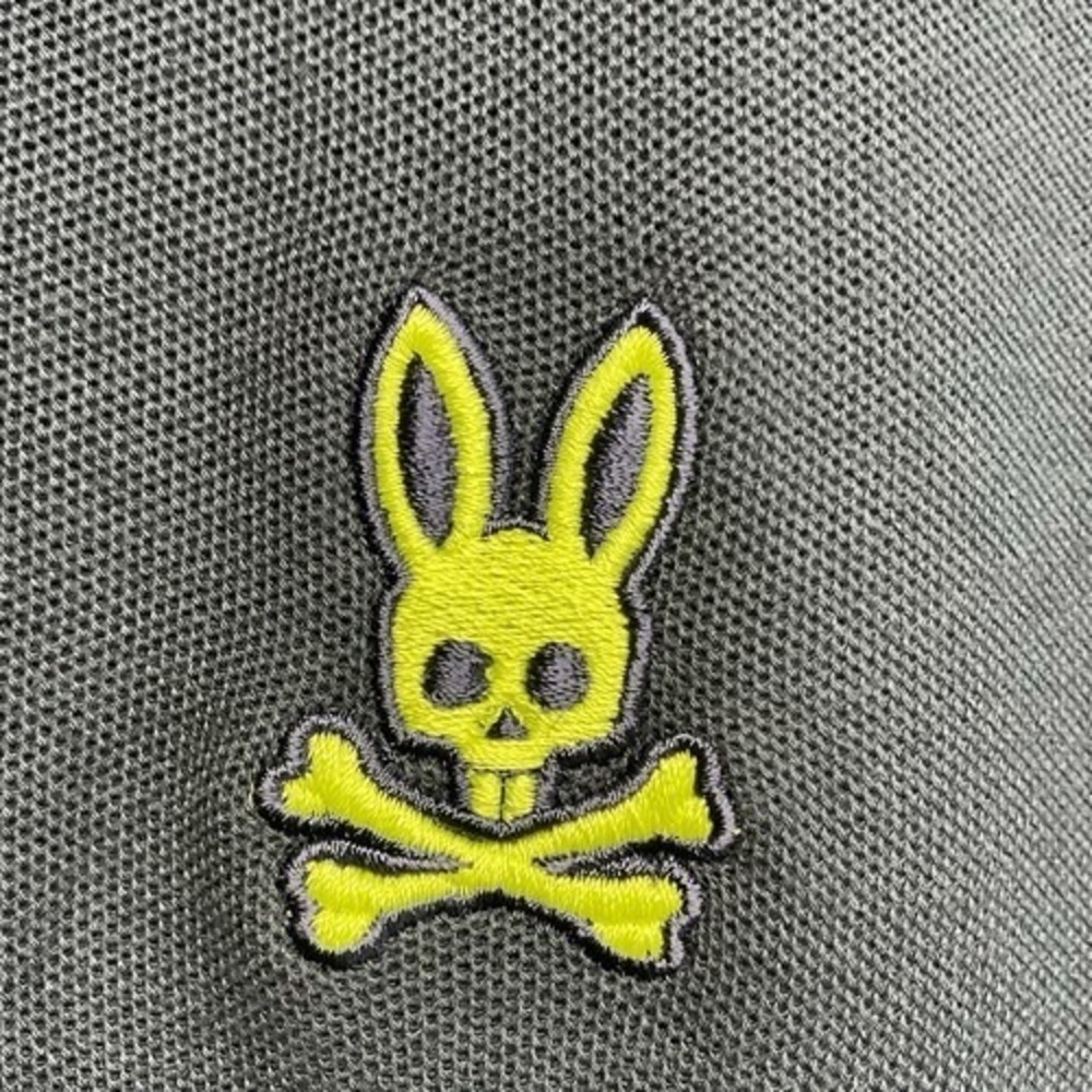 Psycho Bunny Navy Blue Tipped Pique Short Slv. Golf Polo Shirt Men 8/US 2XL Peru - Picture 5 of 7